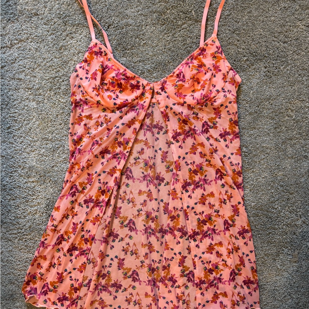 Floral Pink Slip Dress